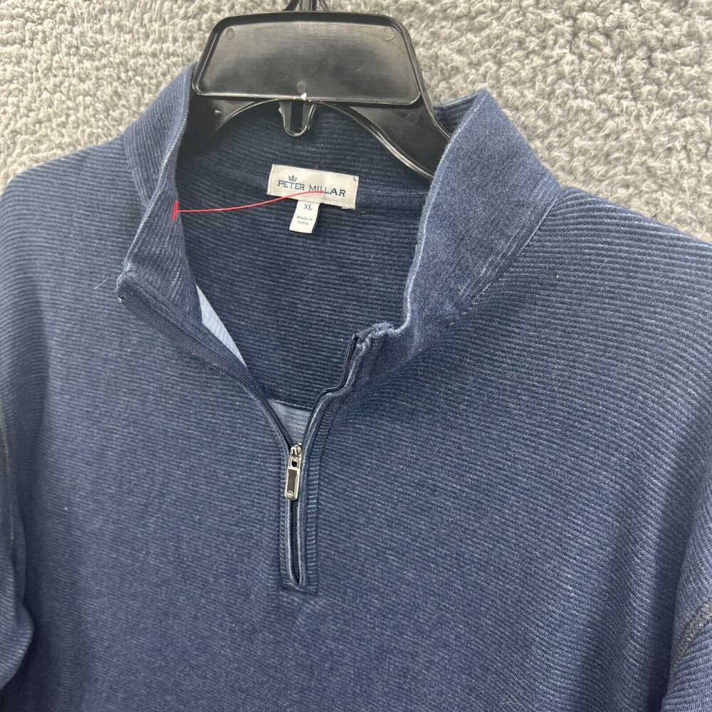 Peter Millar Pullover XL Blue Men's Ottoman Interlock 1/4 Zip Long Sleeve XL - Picture 3 of 12